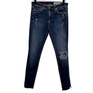 AG ADRIANO GOLDSCHMIED Distressed Side Split Hem Skinny Jeans Size 26R